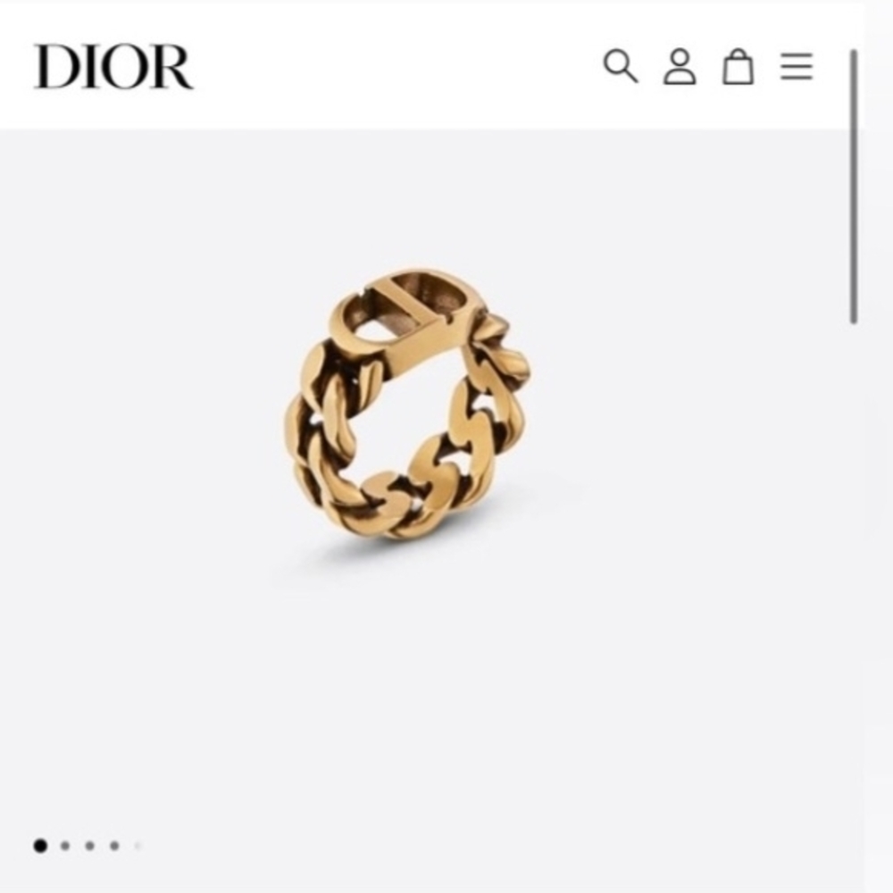 DIOR MONRAIGNE Link 30 Gold Chain Link Ring - Picture 2 of 10